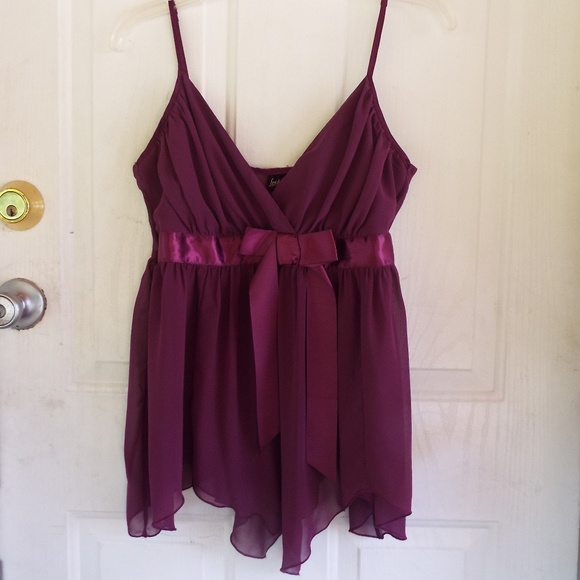 Other - lingerie chiffon chemise L red violet